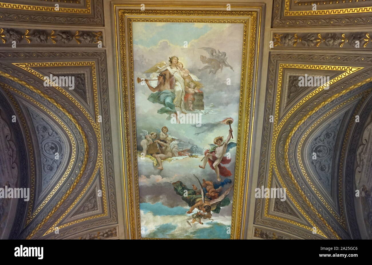 Decorative painting from inside the Vatican, Rome, Italy. Stock Photo