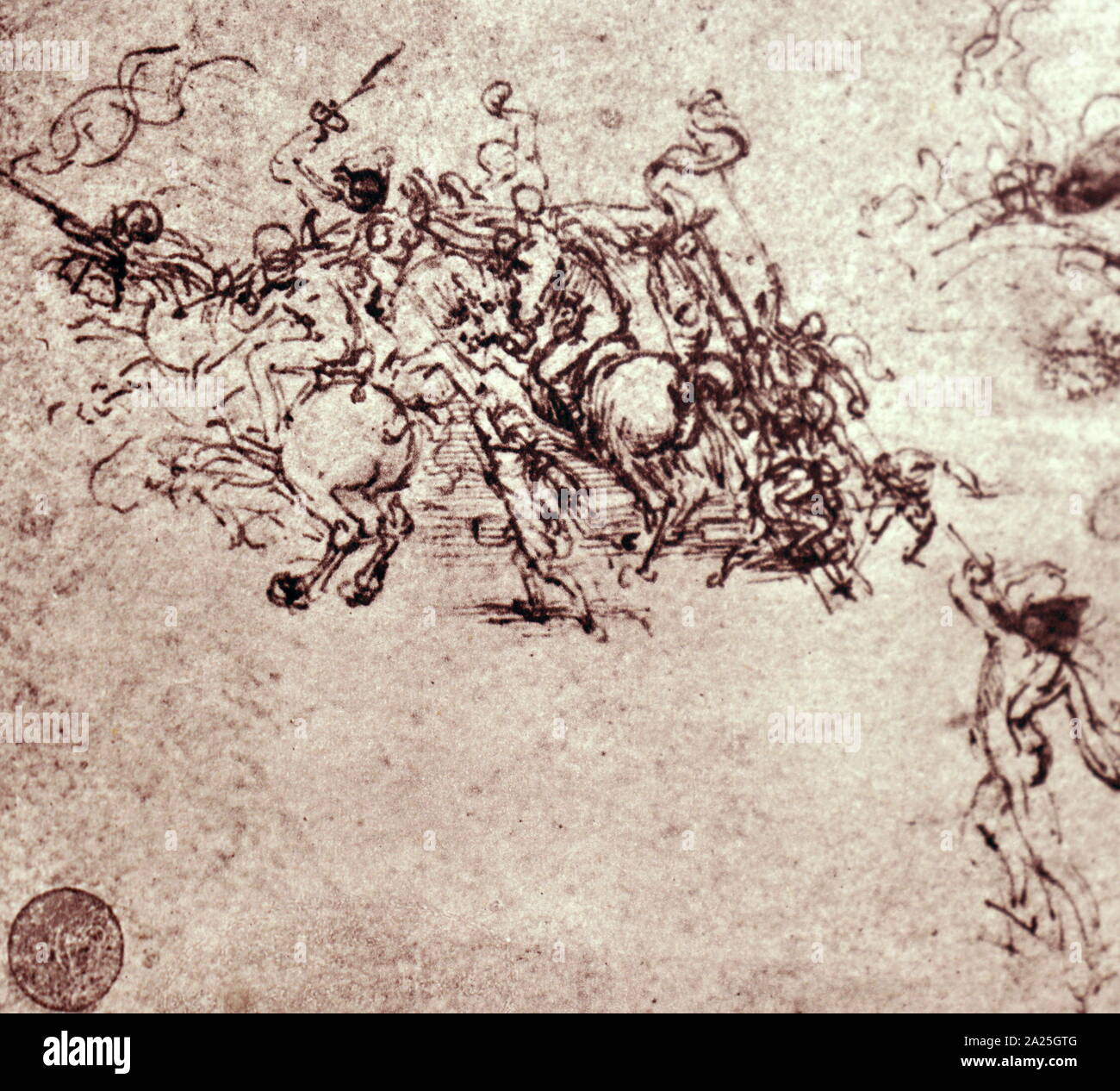 Study for the Battle of Anghiari by Leonardo da Vinci. Leonardo di ser ...