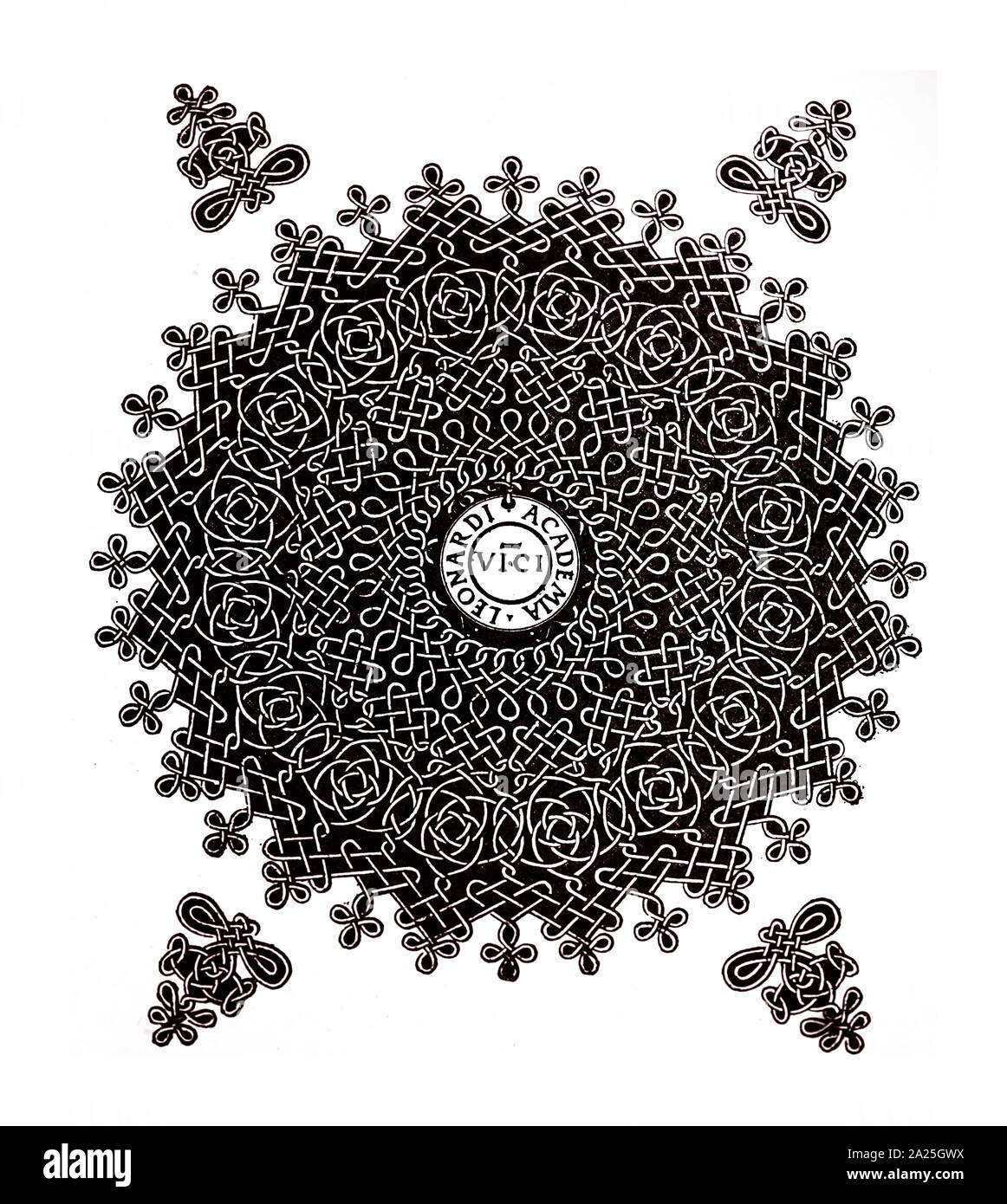 Engraving of a knot by Leonardo da Vinci. Leonardo di ser Piero da ...