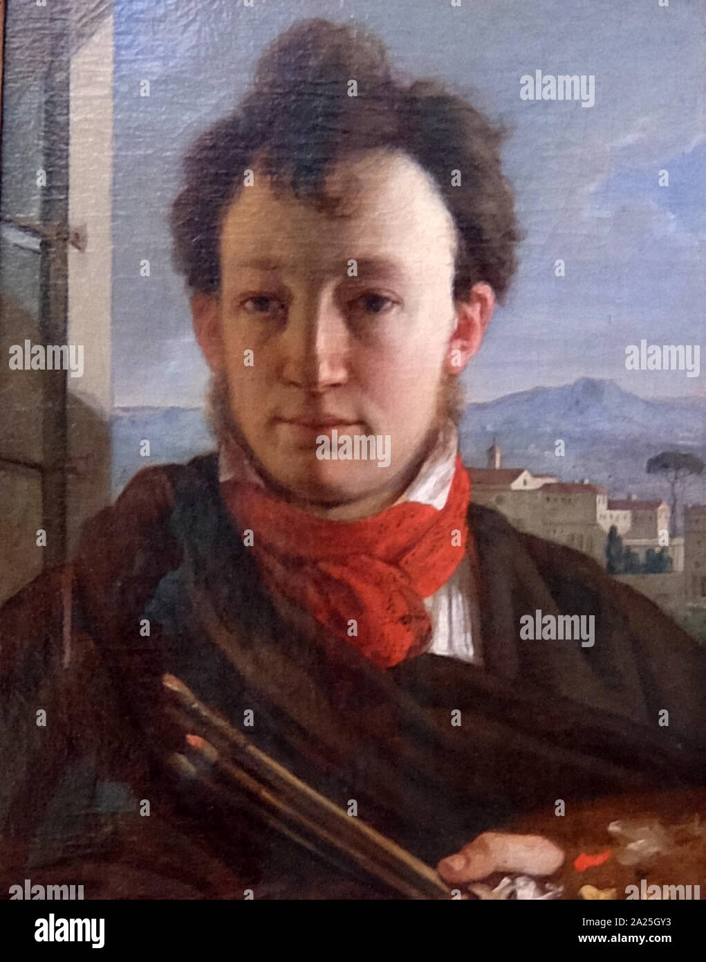 Self-portrait by Alexander Varnek. Alexander Grigoryevich Varnek (1782-1843) a Russian painter. Stock Photo