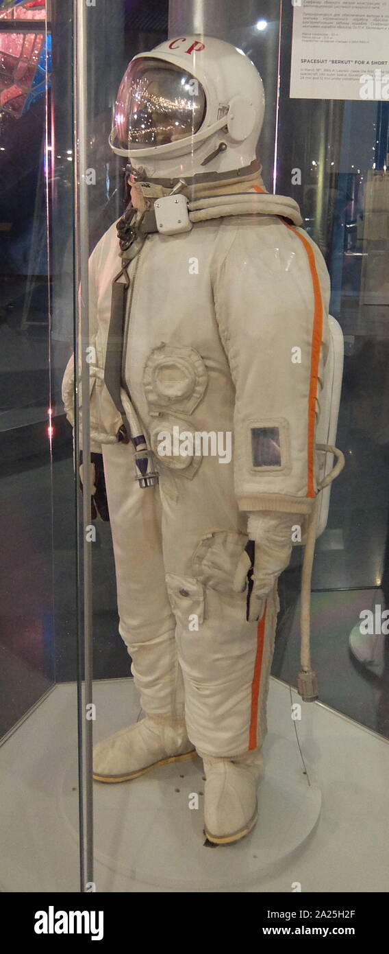 Berkut spacesuit worn by Alexei Leonov for the first spacewalk. Alexei  Arkhipovich Leonov (1934-)a retired Soviet/Russian cosmonaut, Air Force  Major general, writer and artist Stock Photo - Alamy