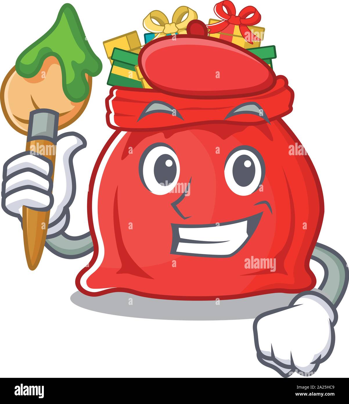 Artist santa claus bag on a cartoon Stock Vector Image & Art - Alamy