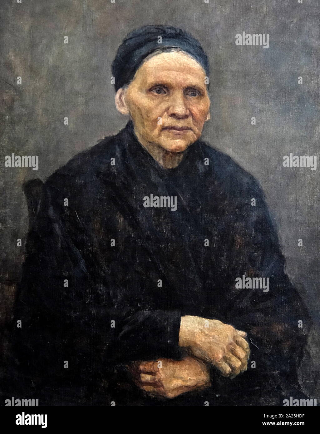 Portrait titled 'The Mother' by Vasily Surikov. Vasily Ivanovich Surikov (1848-1916) a Russian Realist history painter. Stock Photo