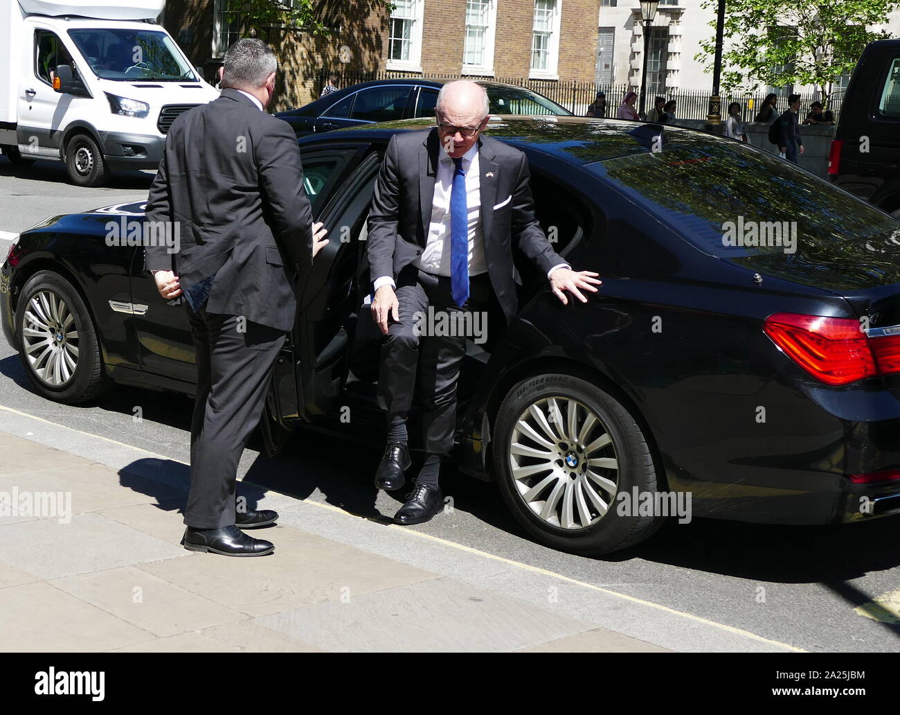 US Ambassador to the UK arrives at the Cabinet Office for talks ahead of the visit of the US President, Donald Trump. Robert Wood 'Woody' Johnson IV (born April 12, 1947) is an American businessman, philanthropist, and diplomat who is currently serving as United States Ambassador to the United Kingdom Stock Photo