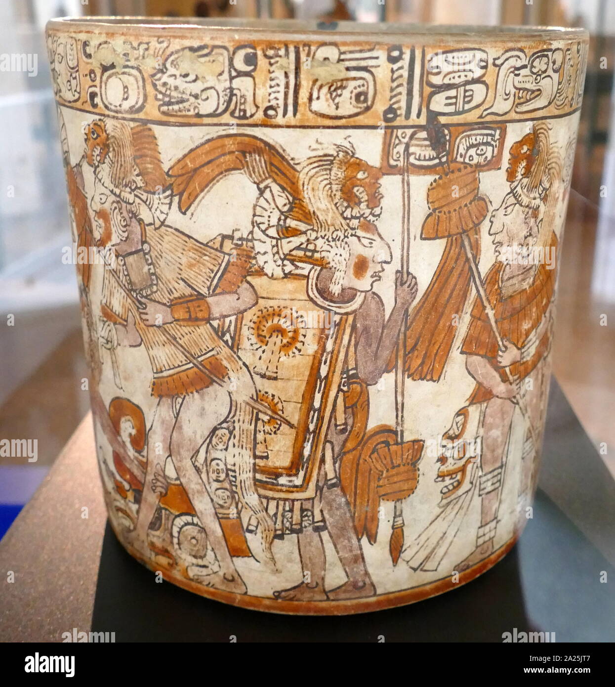 Maya pottery vessel depicting a war scene, Mayan; Guatemala, 700900 AD