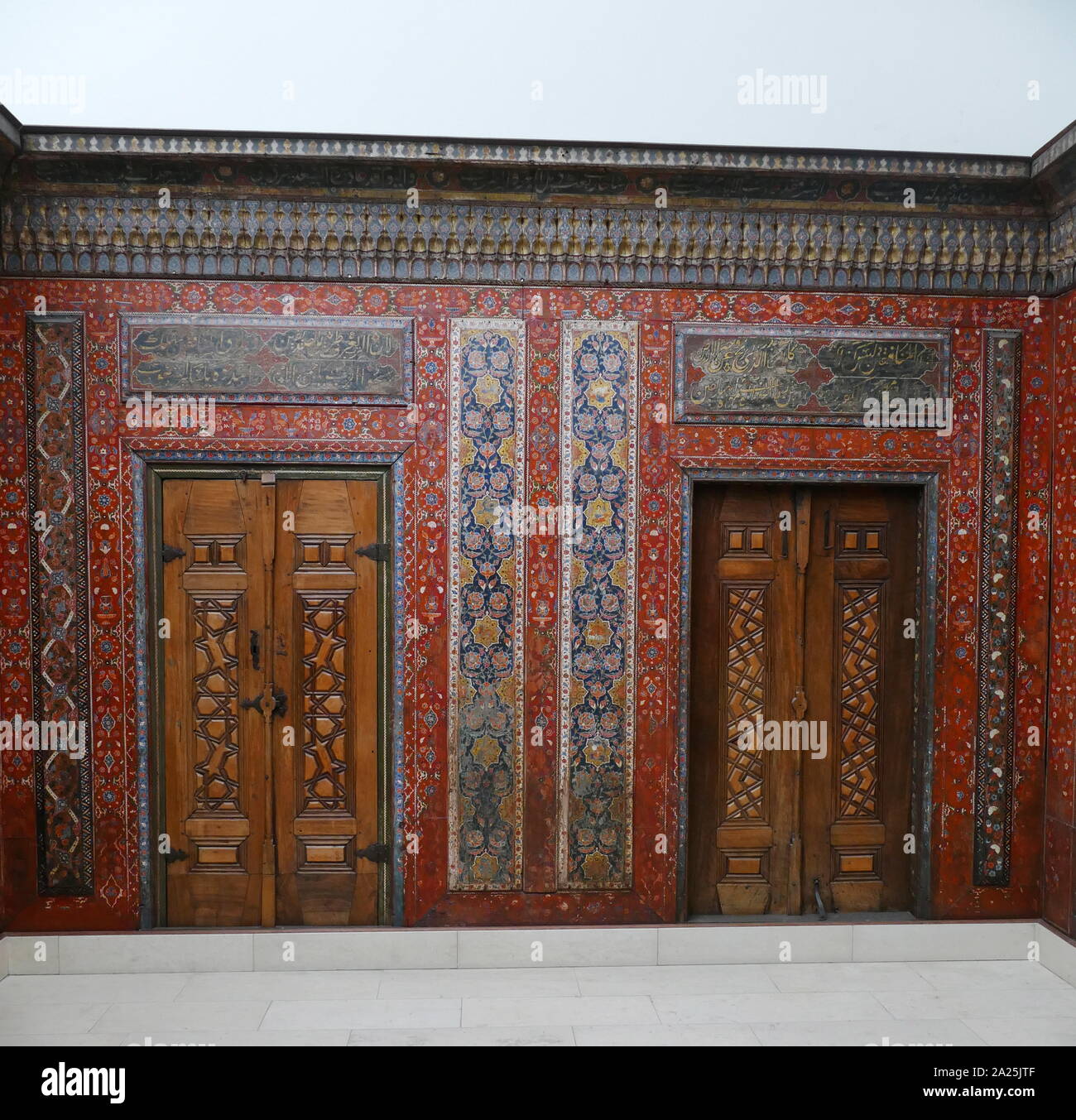 The Aleppo room was a reception room from a broker's home in Aleppo, Syria, that was commissioned during the Ottoman Period 1012 AD Stock Photo