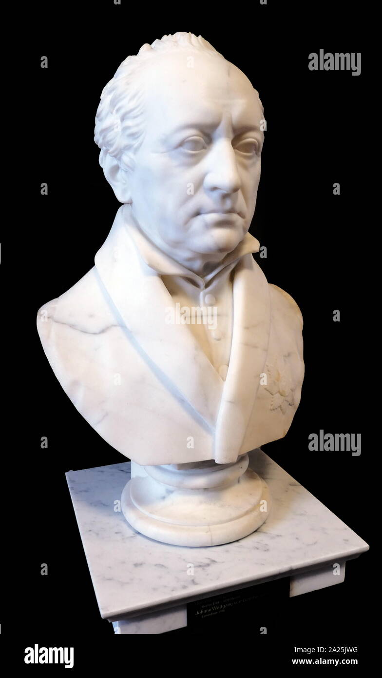Bust of Johann von Goethe (1749 – 1832), German writer and statesman. Sculpted in 1823 by Johann Gottfried Schadow (1764 – 1850); German Prussian sculptor. Stock Photo