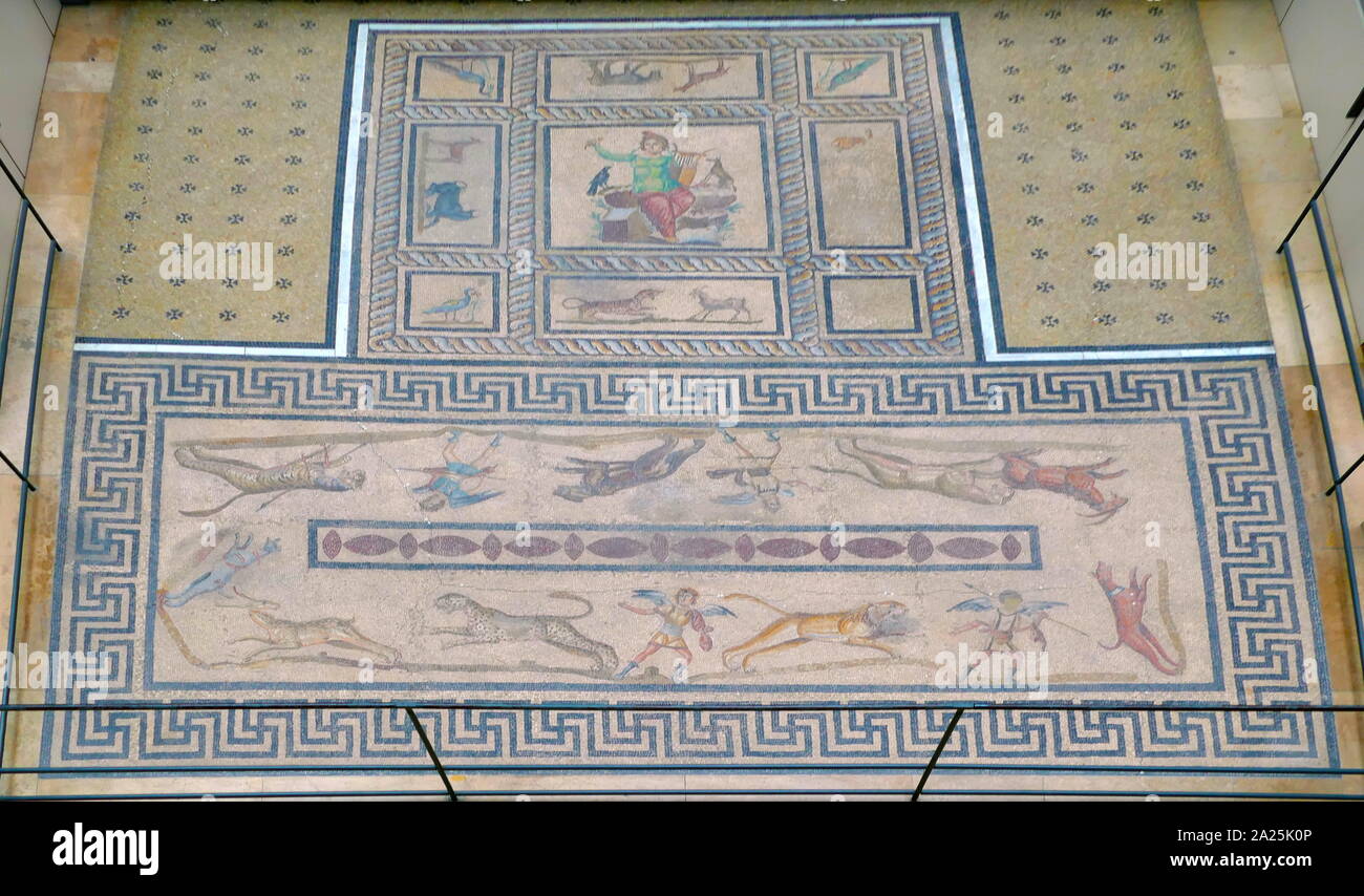 Orpheus mosaic, Roman from Miletus, Turkey , 2nd century AD Stock Photo