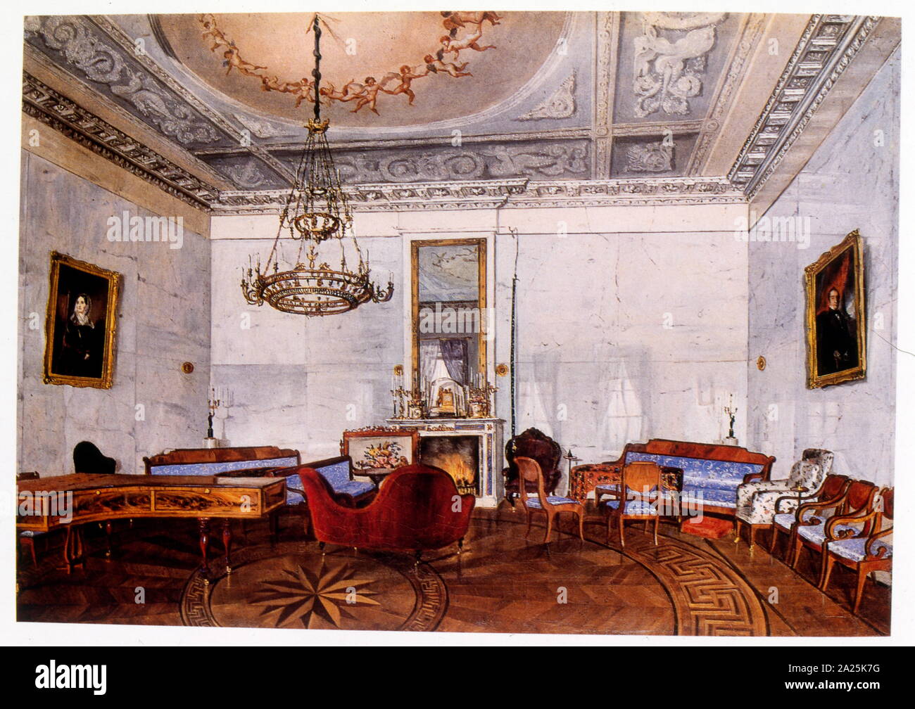 Salon in the apartment owned by the landowner, Alexander Soimonov, nephew of the Secretary of State of the Empress Catherine II, Peter Alexandrovich Soymonova. Stock Photo