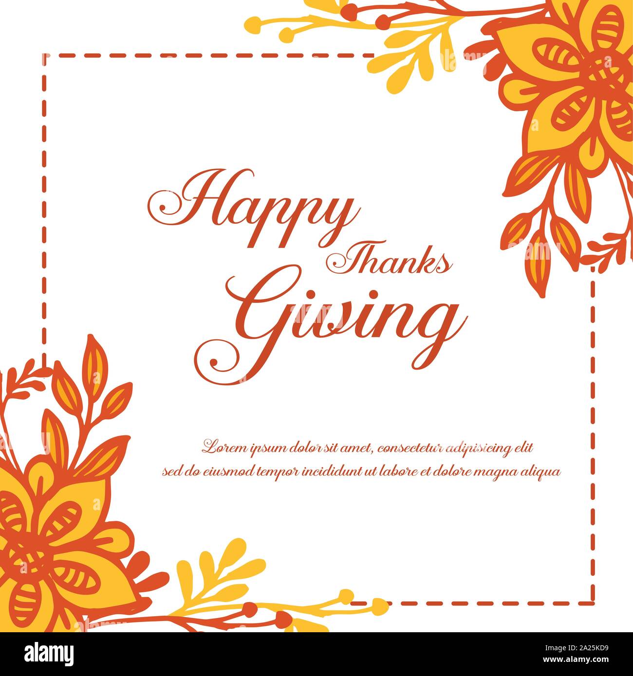 Lettering of thanksgiving, with vintage autumn leaf flower frame ...