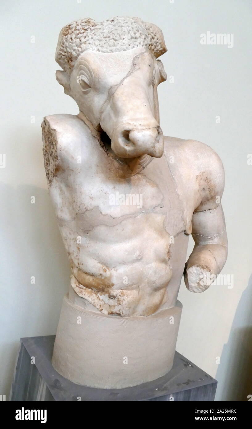 Statue of a Minotaur; Greek; ca. 450 BCE Stock Photo