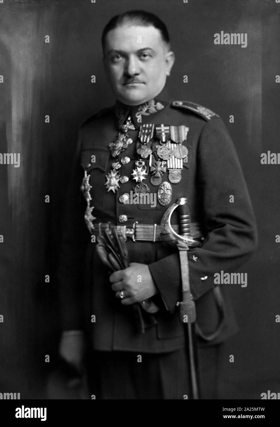 Photographic portrait of Alois Elias. Alois Elias (1890-1942) a Czech General, former Prime Minister and politician. Stock Photo