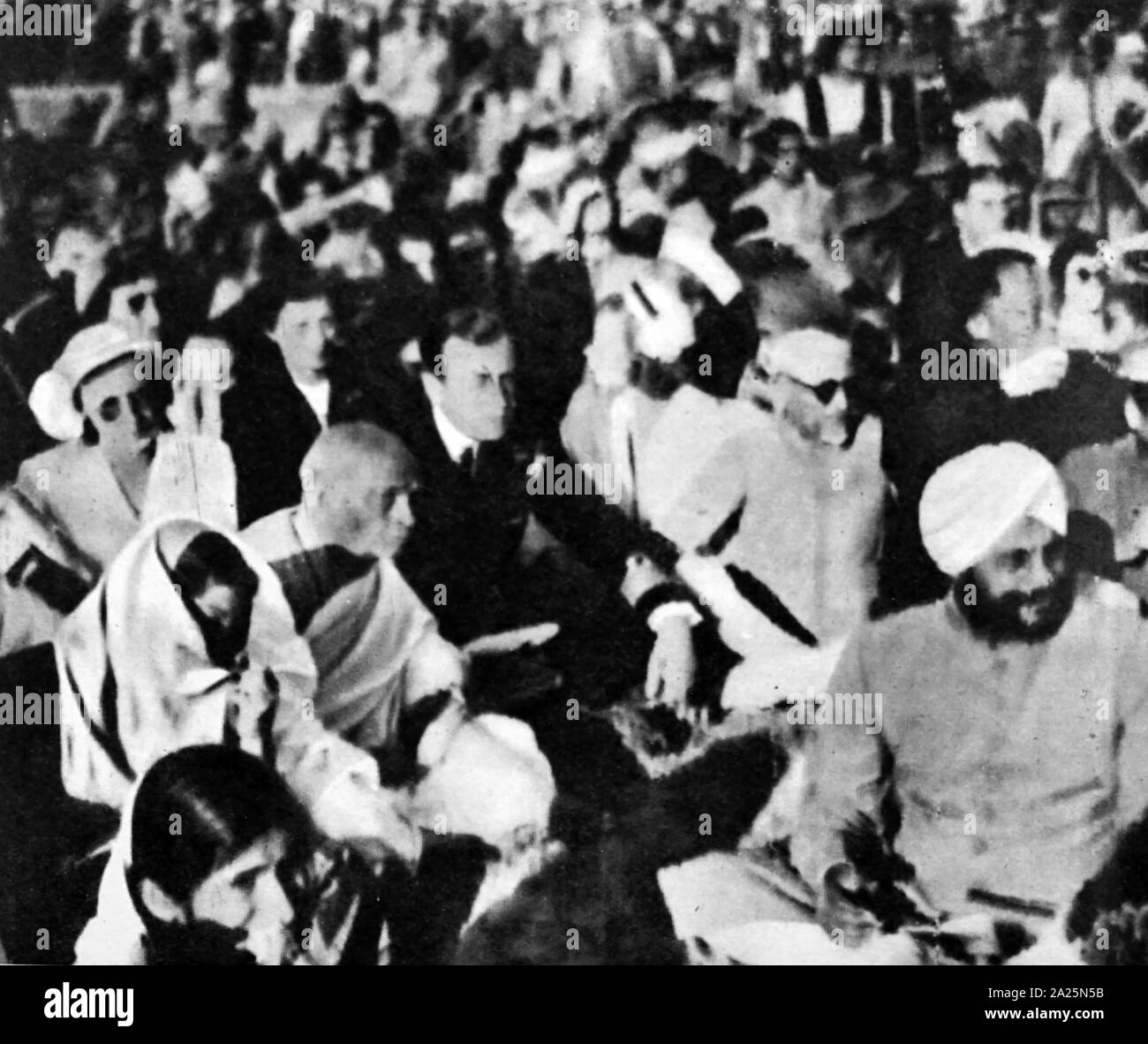 Photograph of Mahatma Gandhi's funeral. Mohandas Karamchand Gandhi (1869-1948) an Indian activist Stock Photo