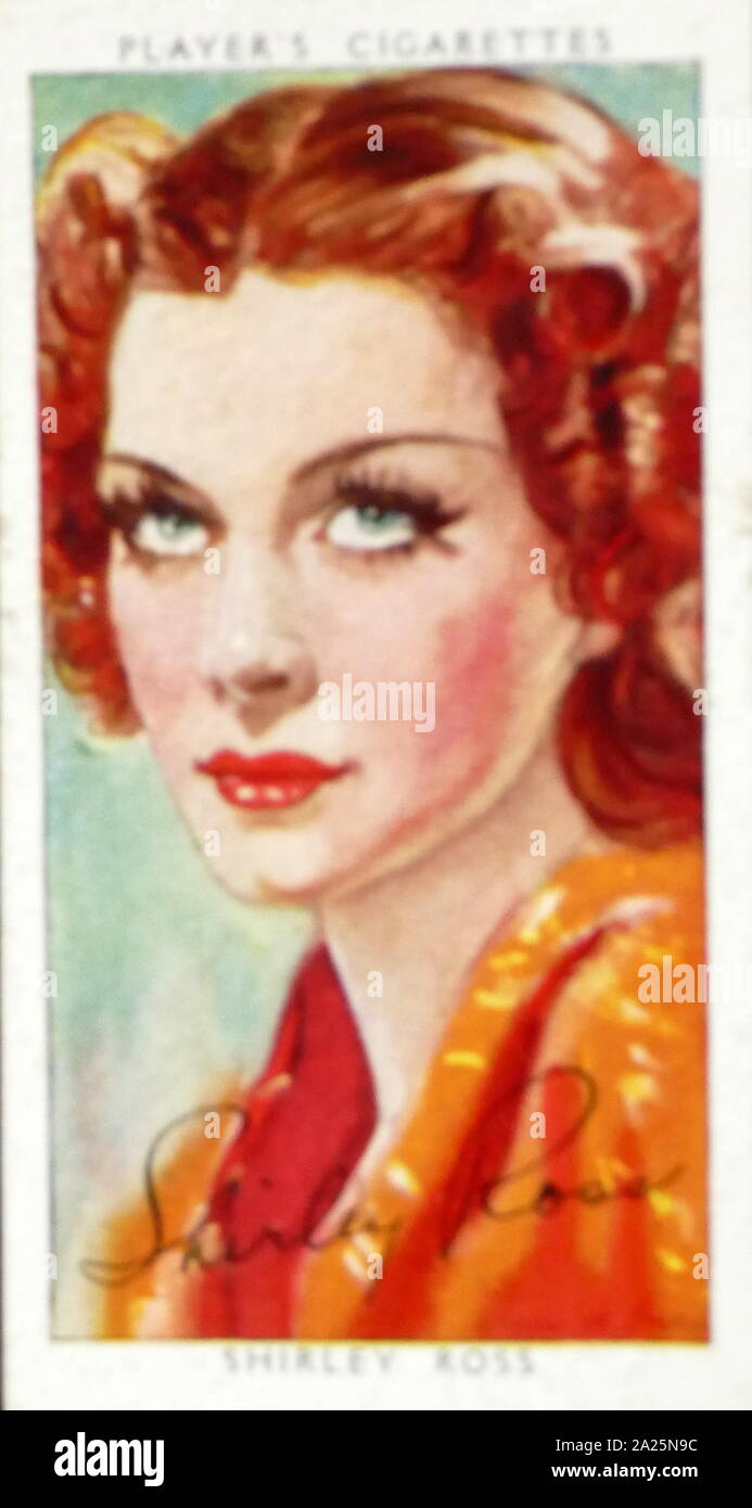 Player's Cigarettes card depicting Shirley Ross. Shirley Ross (1913-1975) an American actress and singer Stock Photo