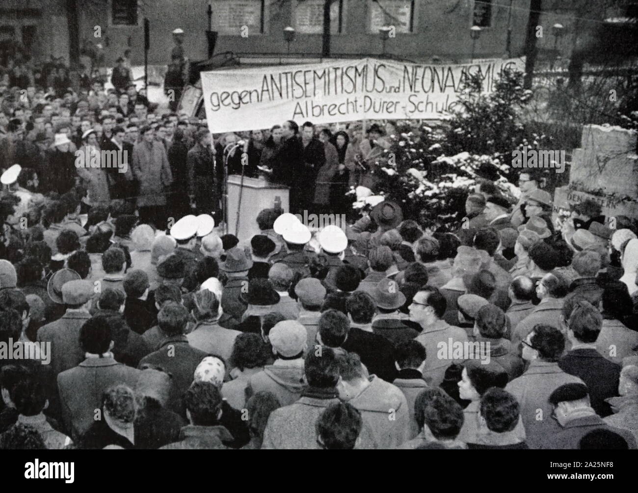 Photograph of a anti-Semitic demonstration by students of the universities of West Berlin Stock Photo