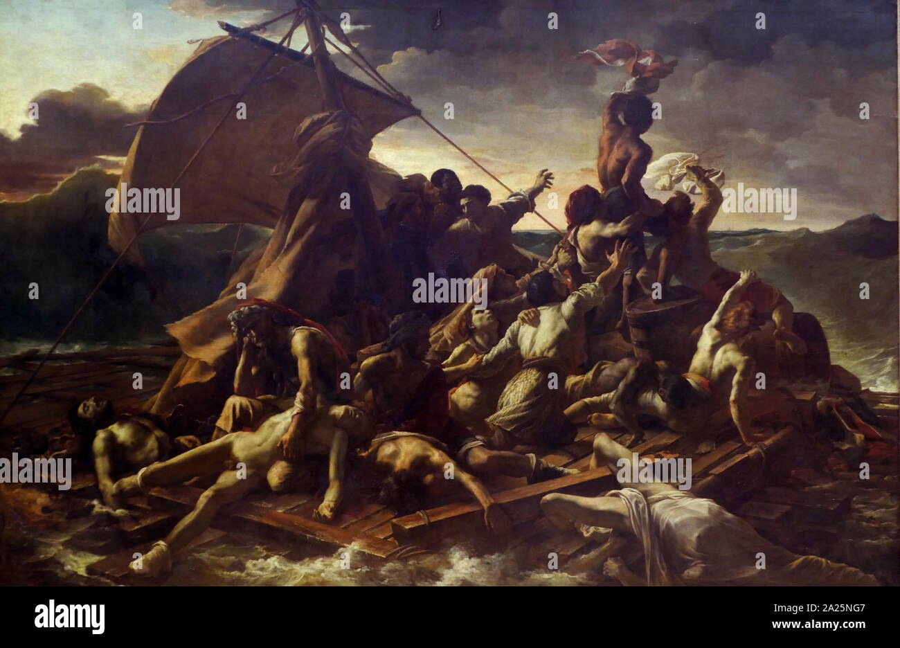 Painting titled 'The Raft of the Medusa' by Theodore Gericault. Theodore Gericault (1791-1824) a French painter and lithographer. Stock Photo