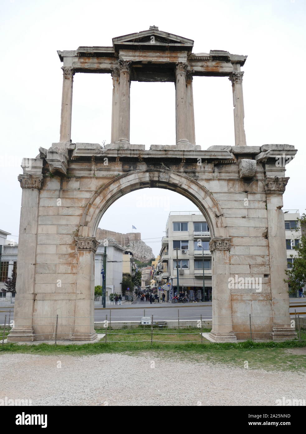 Arch of hadrian, also known as hadrian's gate, a monumental gateway Stock Photo