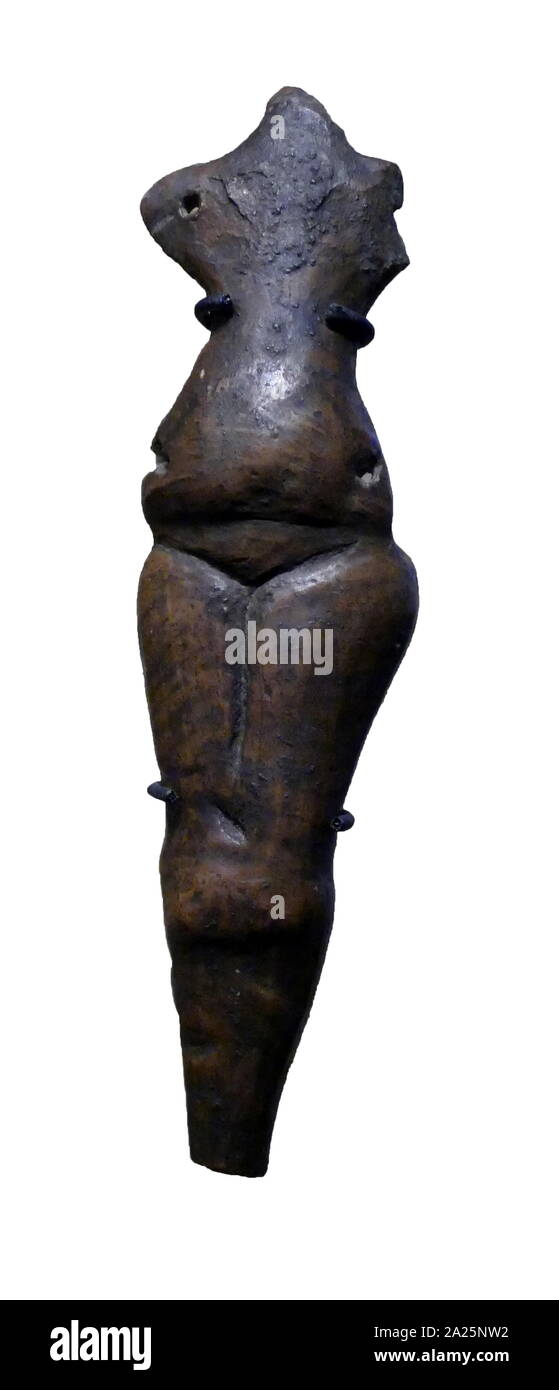 Ancient female figure from the neolithic period, ukraine. Stock Photo
