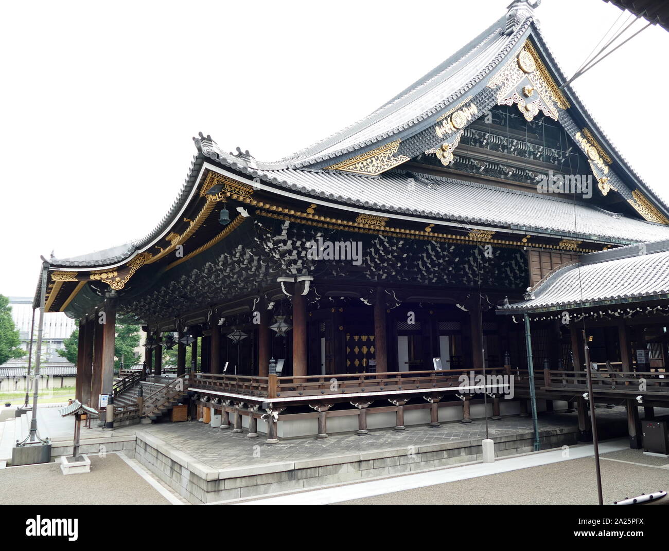 The Kyoto Imperial Palace is the former ruling palace of the Emperor of Japan. The Emperors have since resided at the Tokyo Imperial Palace after the Meiji Restoration in 1869, and the preservation of the Kyoto Imperial Palace was ordered in 1877 Stock Photo