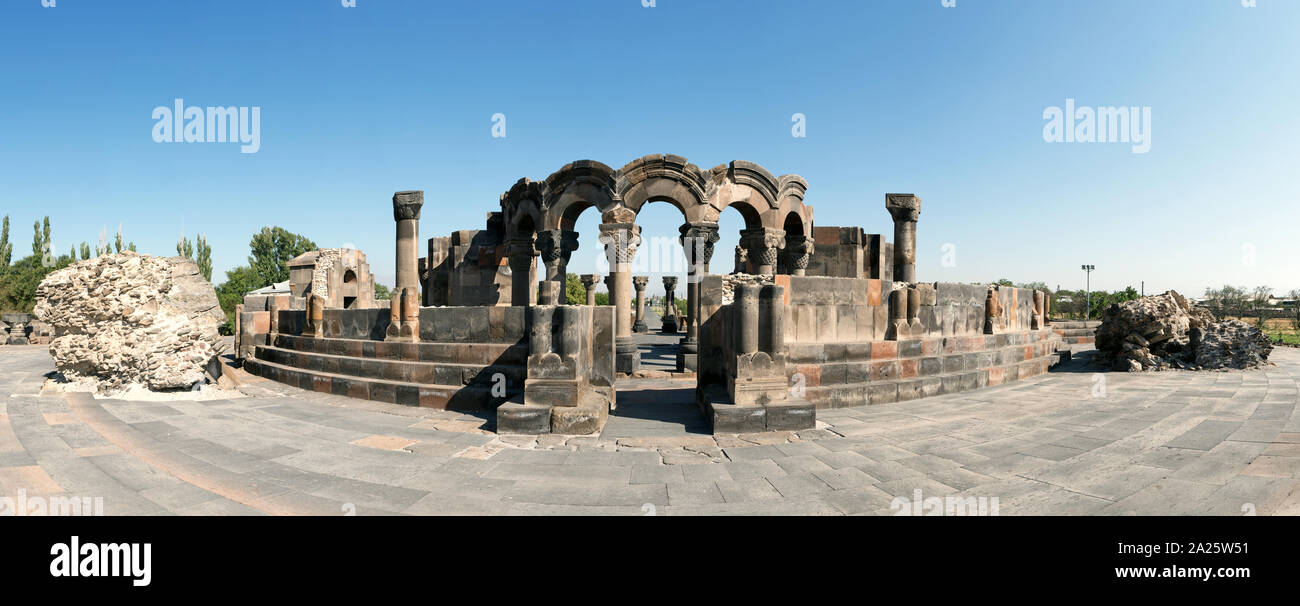 Zvartnots Cathedral ruins, Vagharshapat, Armenia Stock Photo