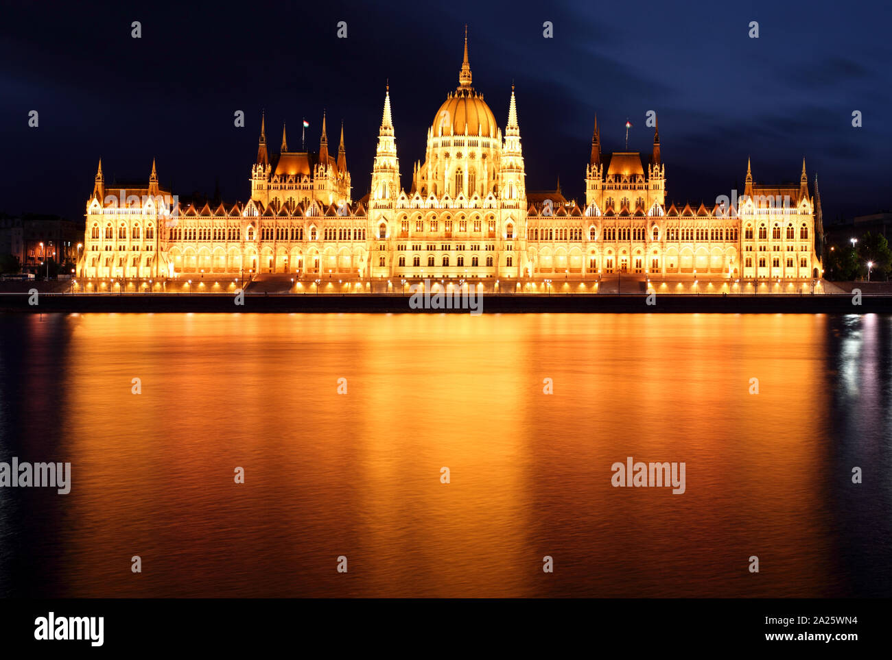 Parliament, Budapest, Hungary at night Stock Photo