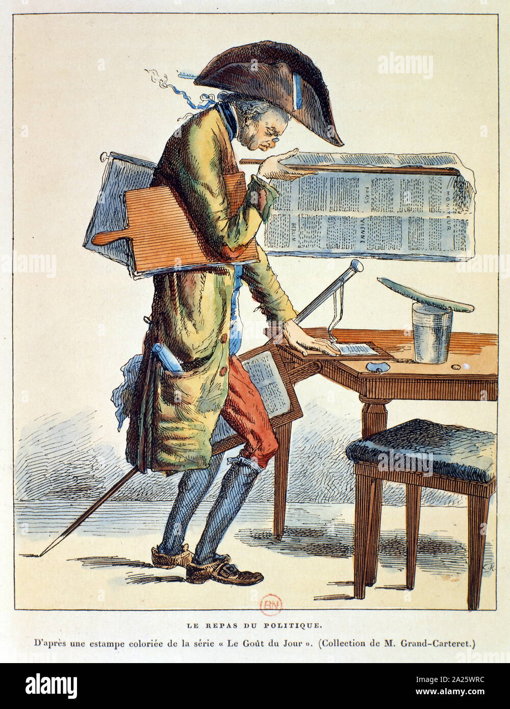 early 19th century French cartoon showing a man reading newspapers to keep up to date with political developments. 1805 Stock Photo - Alamy early 19th century French cartoon showing a man reading newspapers to keep up to date with political developments. 1805 Stock Photo - Alamy