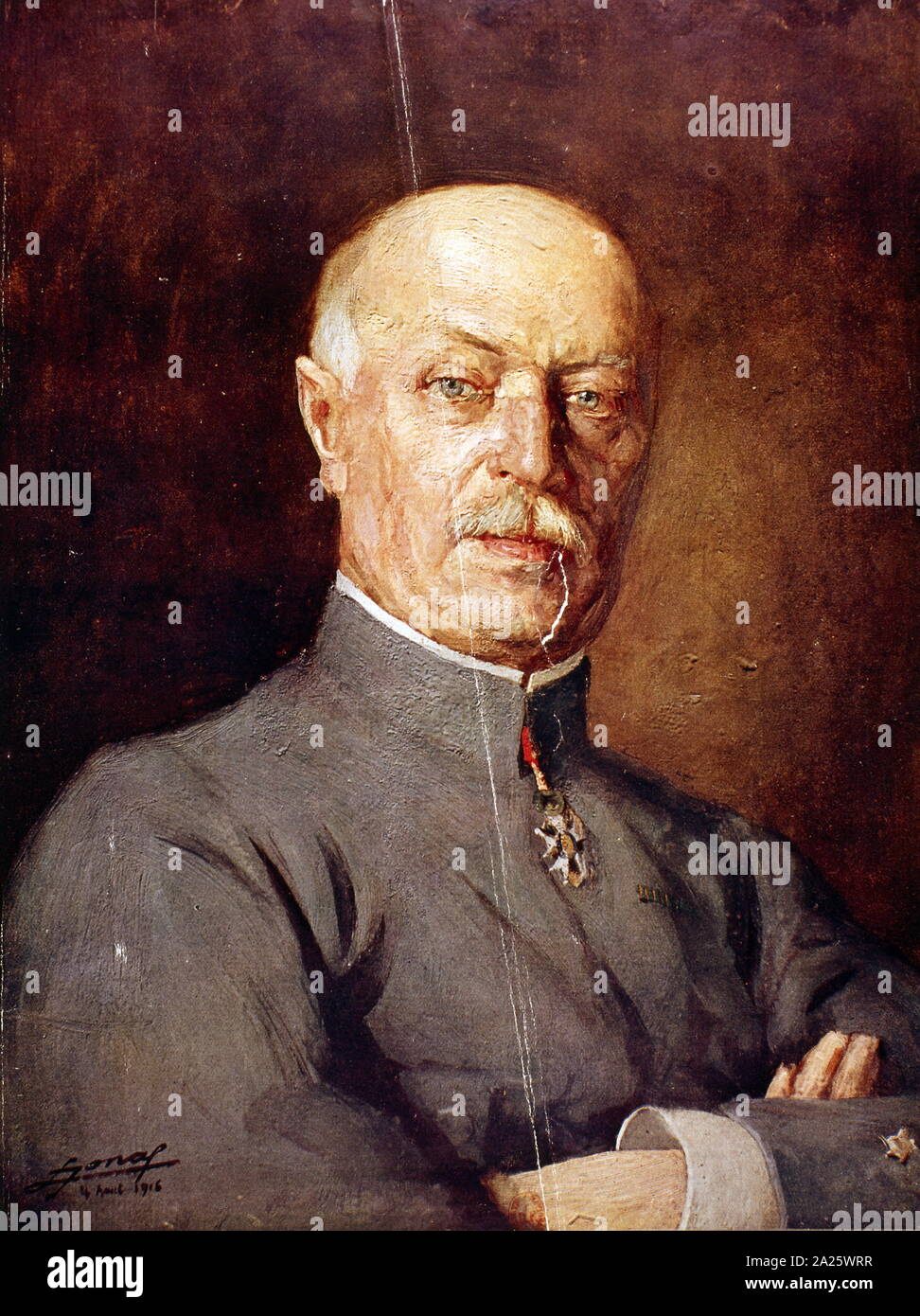 Portrait of Emile Fayolle (1852–1928), a Marshal of France. In 1916, Fayolle was given command of the Sixth Army, which he commanded at the battle of the Somme, under the command of Ferdinand Foch's Northern Army Group. Stock Photo