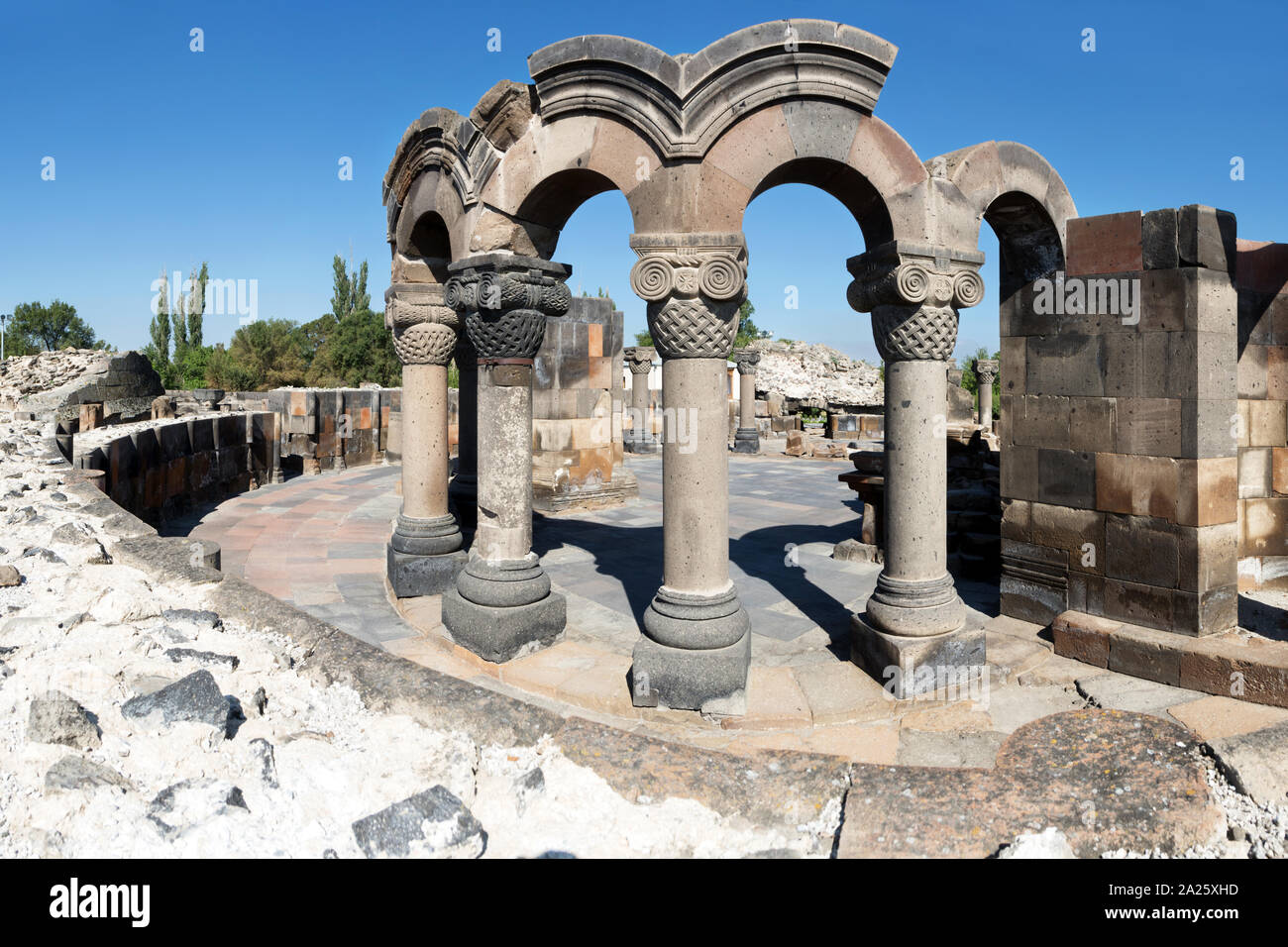 Zvartnots Cathedral ruins, Vagharshapat, Armenia Stock Photo