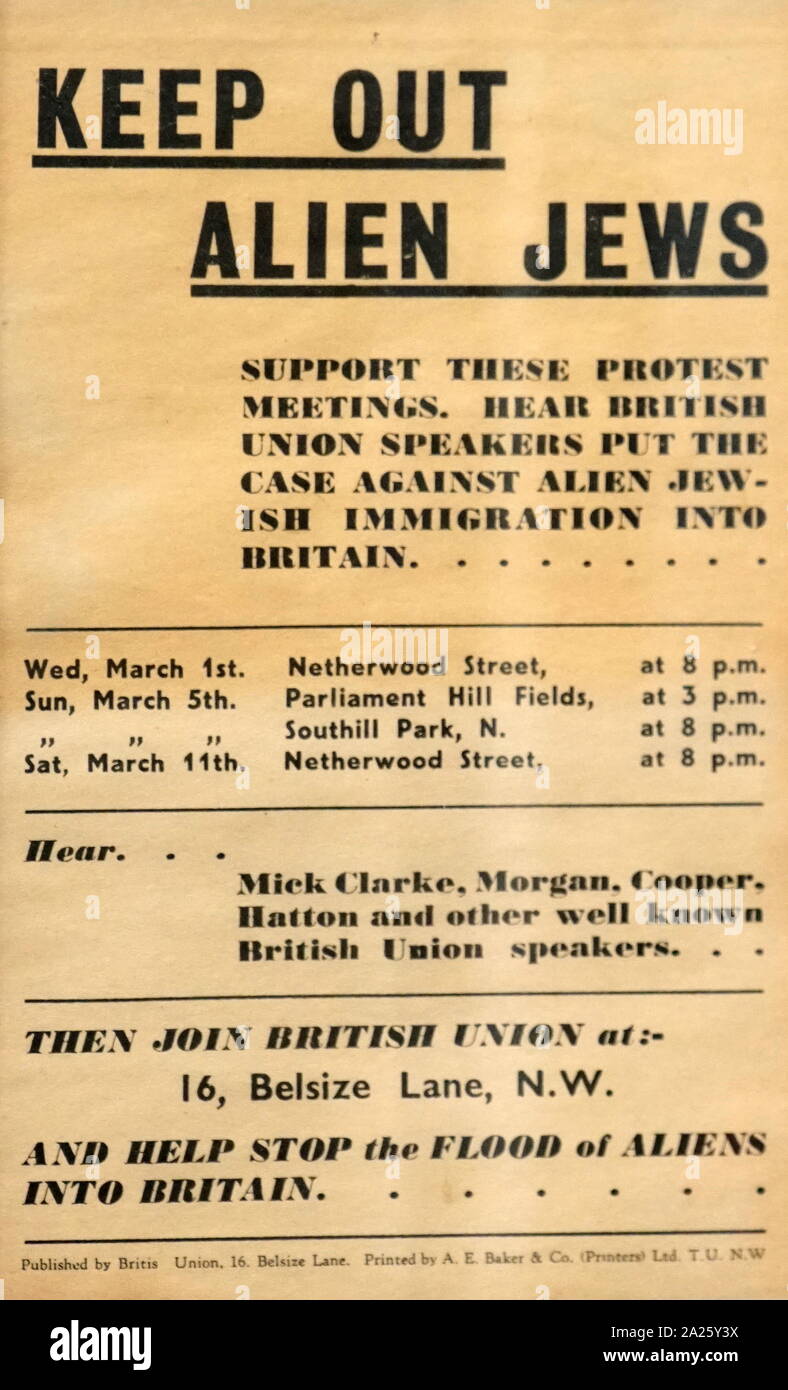 Pamphlet published by the British Union of Fascists. The BUF was a fascist political party in the United Kingdom formed in 1932 by Oswald Mosley (1896-1980) a British politician Stock Photo