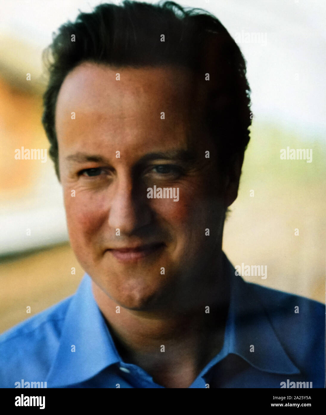 An autographed photograph of David Cameron. David William Donald Cameron (1966-) a British politician, former Leader of Conservative Party, and Prime Minister of the United Kingdom. Stock Photo
