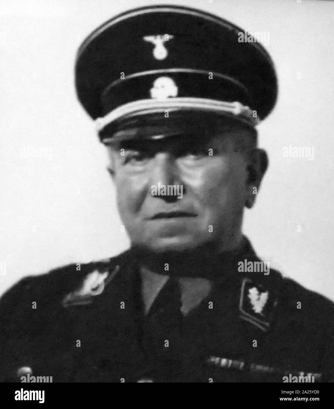 A photograph of Karl Wolff. Karl Wolff (1900-1984) a high-ranking member of the Nazi SS who held the rank of SS-Obergruppenfuhrer in the Waffen-SS. Stock Photo