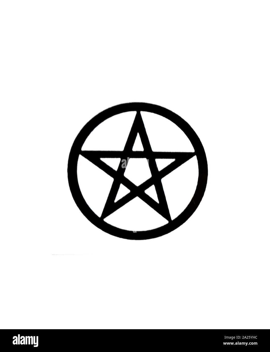 Image depicting a pentacle. A pentacle is a talisman used in magical evocation. Stock Photo