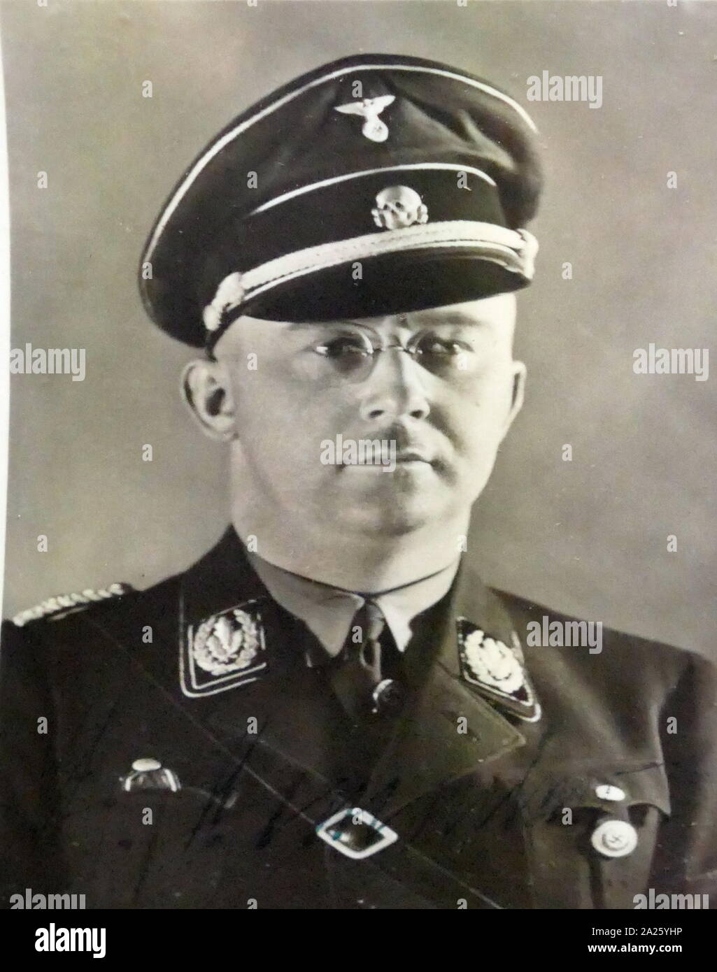 Photograph of Heinrich Himmler. Heinrich Luitpold Himmler (1900-1945) Reichsfuhrer of the Schutzstaffe, and a leading member of the Nazi Party of Germany. Stock Photo