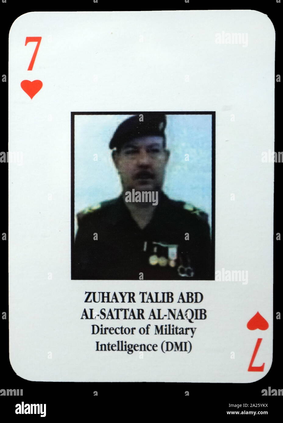Most-wanted Iraqi playing cards - Zuhayr Talib Abd Al-Sattar Al-Naqib (Director of Military Intelligence (DMI). The U.S. military developed a set of playing cards to help troop identify the most-wanted members of President Saddam Hussein's government during the 2003 invasion of Iraq. Stock Photo
