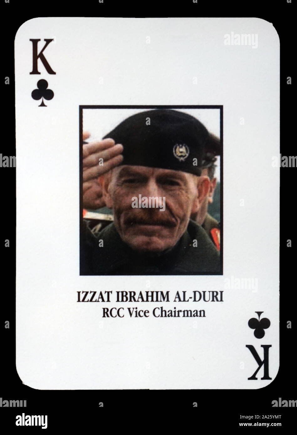 Most-wanted Iraqi playing cards - Izzat Ibrahim Al-Duri (RCC Vice Chairman). The U.S. military developed a set of playing cards to help troop identify the most-wanted members of President Saddam Hussein's government during the 2003 invasion of Iraq. Stock Photo