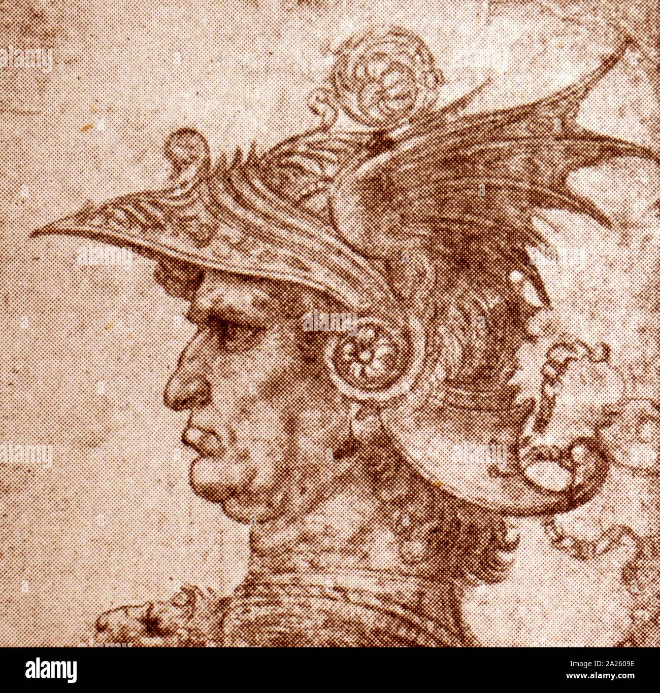 Drawing of a Warrior, Circa 1475, by Leonardo da Vinci (14521519