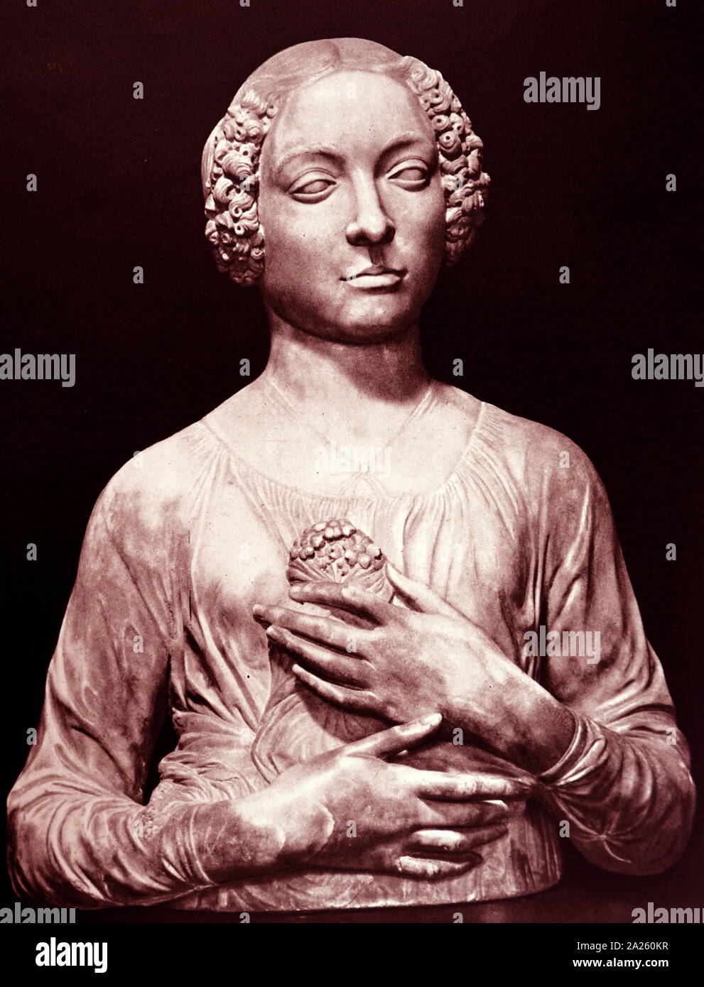 Lady with primroses, marble, c. 1478-80, Verrocchio's Workshop ...