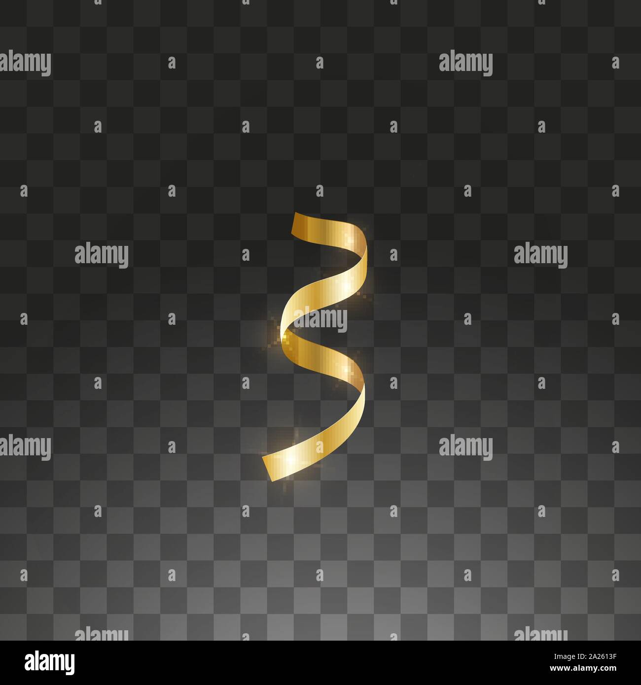 Party decorations black and golden streamers or curling party ribbons.  Vector illustration Stock Vector Image & Art - Alamy