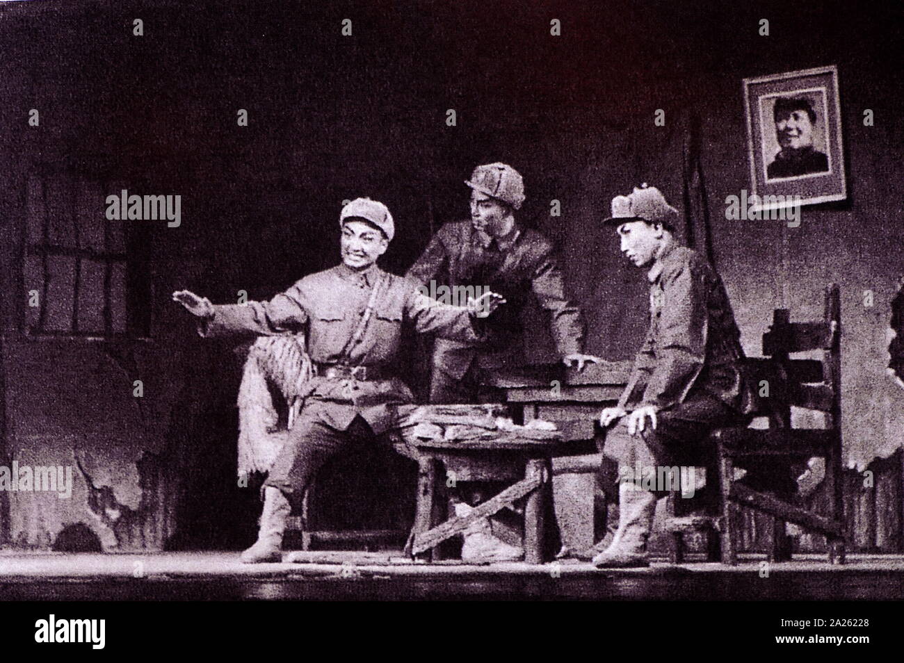 Stage performance of propaganda play during the Chinese cultural ...