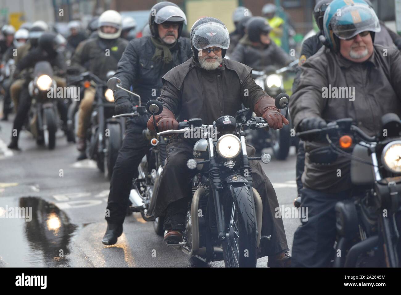 Distinguished Gentleman's Ride 2019 Brighton City Airport (Shoreham Airport) raising money for prostate cancer research and men's mental health Stock Photo