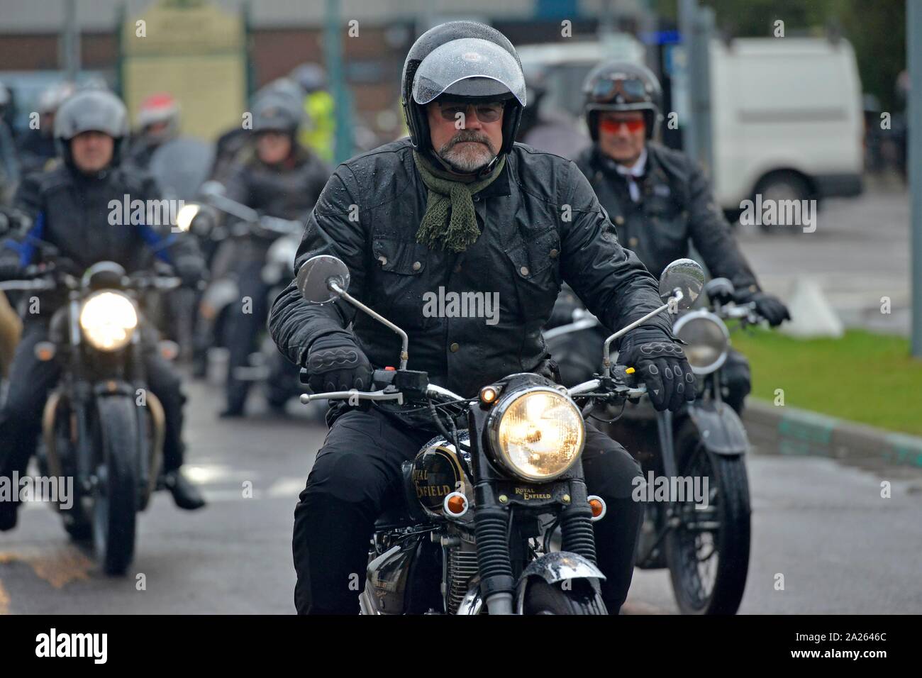Distinguished Gentleman's Ride 2019 Brighton City Airport (Shoreham Airport) raising money for prostate cancer research and men's mental health Stock Photo