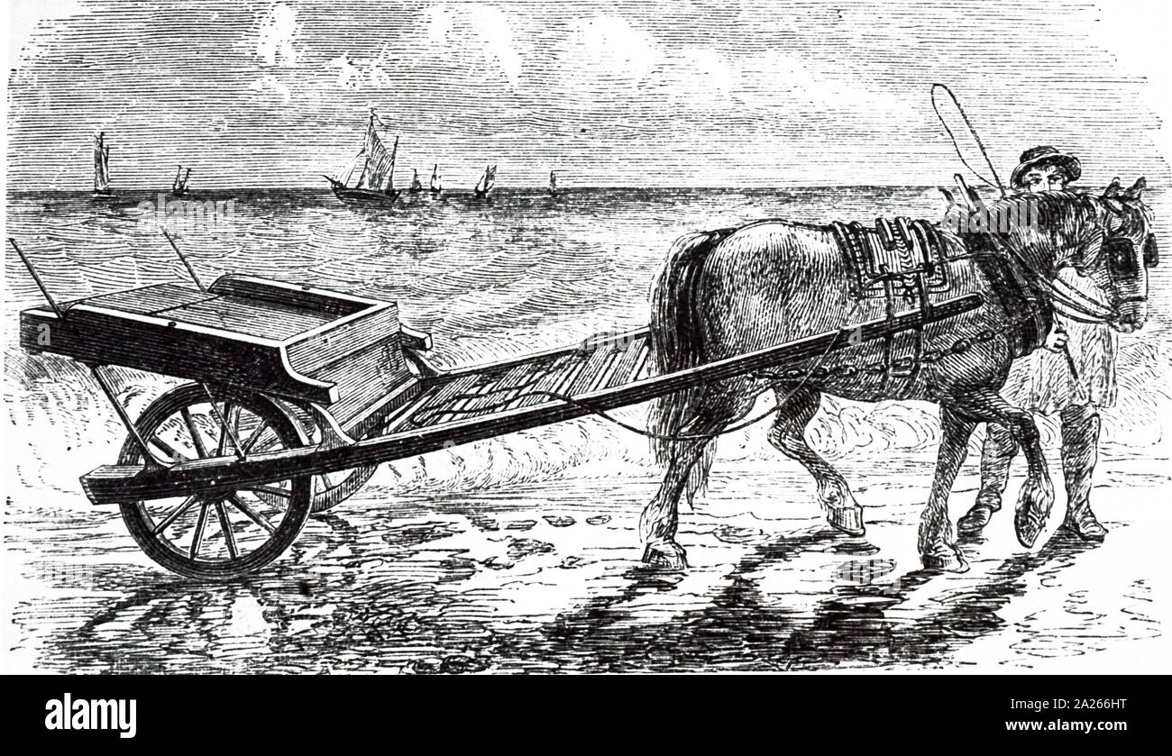 https://c8.alamy.com/comp/2A266HT/an-engraving-depicting-a-yarmouth-beach-cart-or-troll-for-carrying-fish-from-the-sea-to-the-town-dated-19th-century-2A266HT.jpg