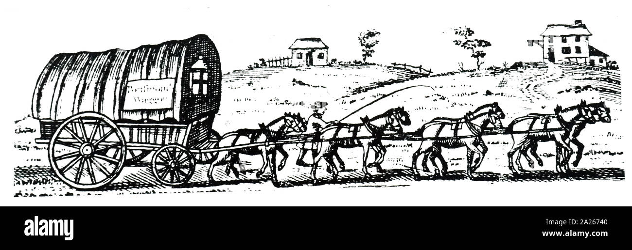 Horse Drawn Covered Wagon Clipart