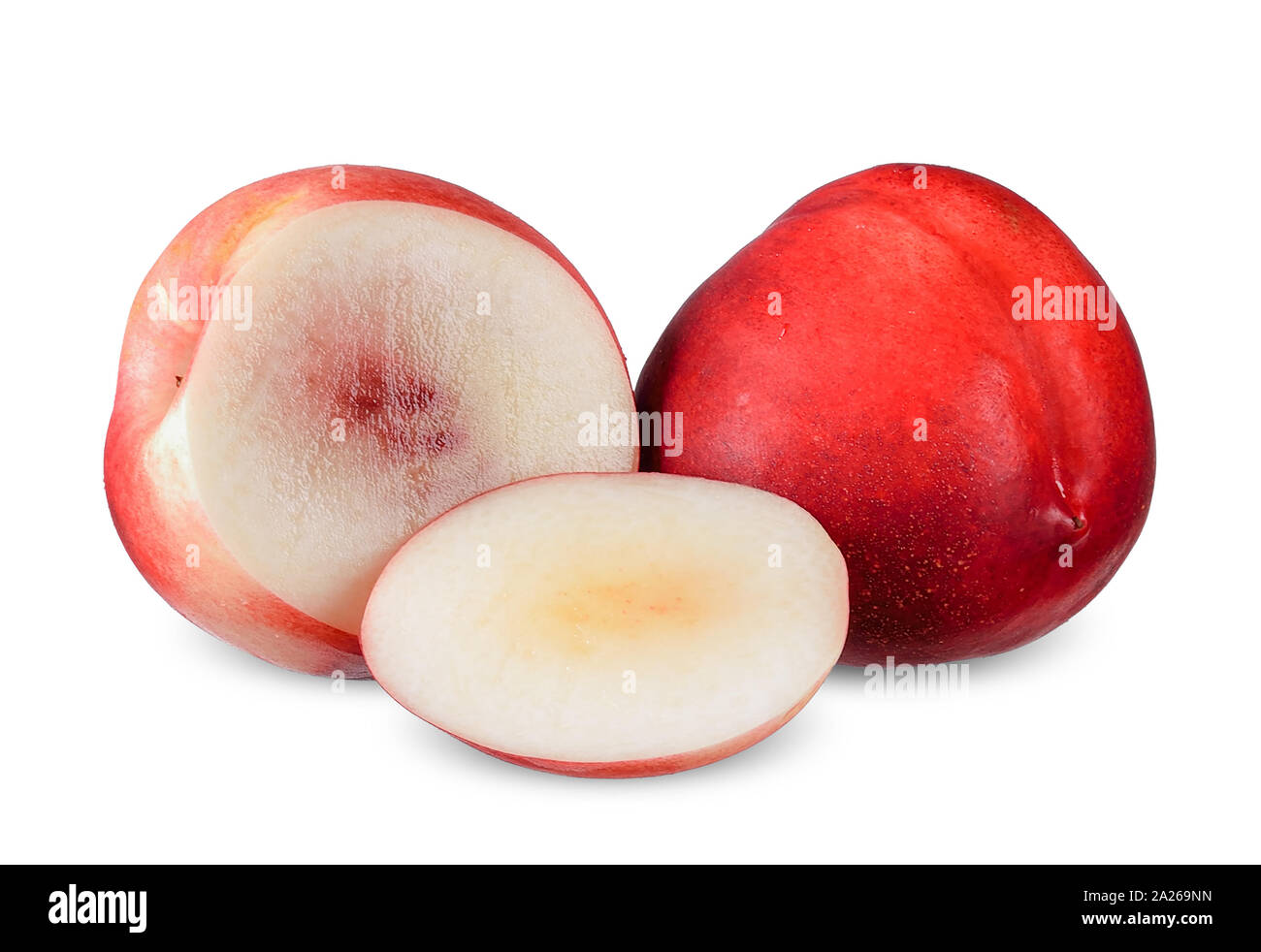 Nectarine isolated on white with clipping path Stock Photo