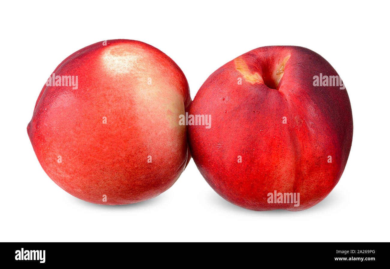 Nectarine isolated on white with clipping path Stock Photo