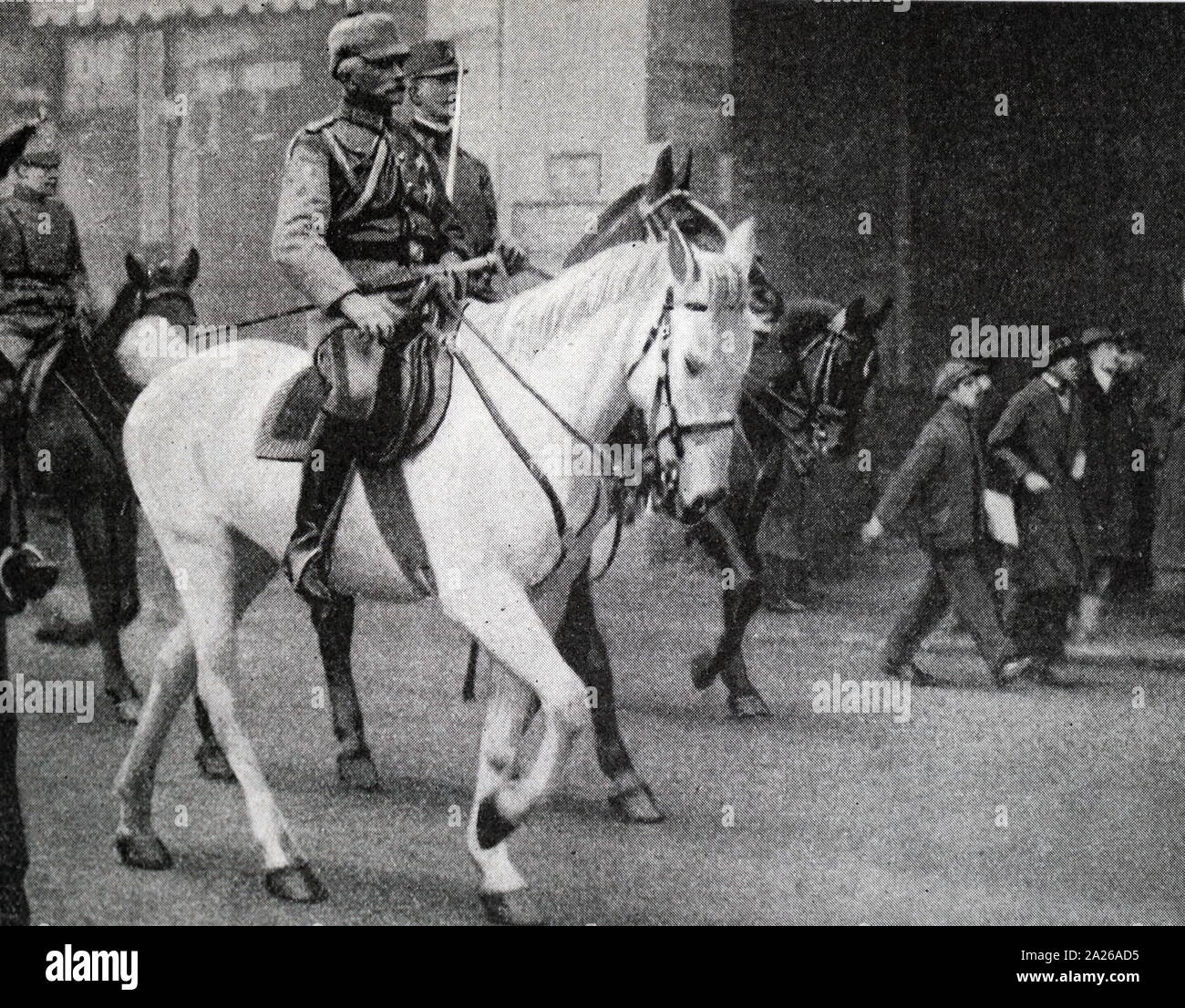 August von MACKENSEN (1849-1945), German soldier, shown here riding in triumph through Bucharest: World War One Stock Photo