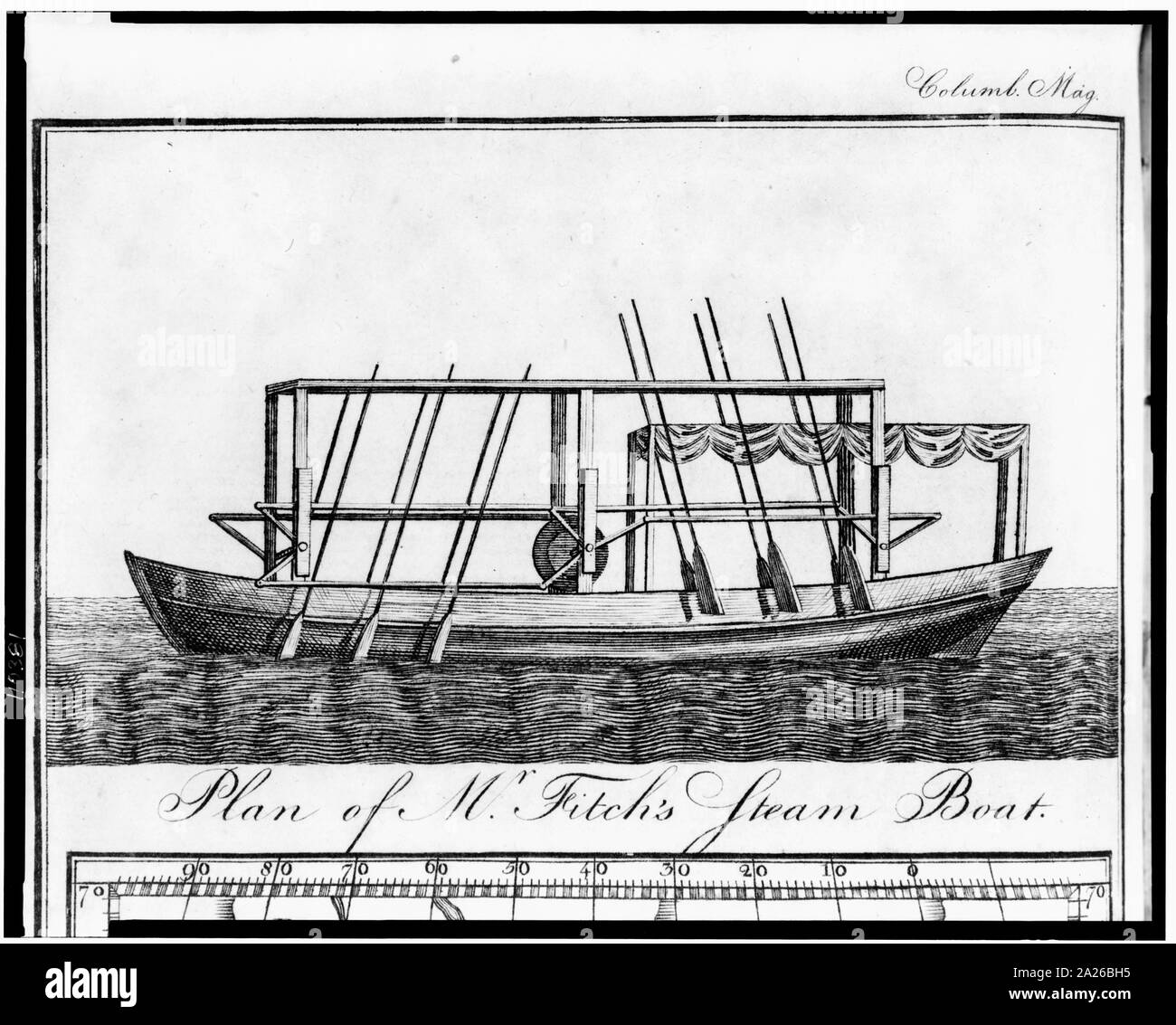 Plan of Mr. Fitch's steam boat Stock Photo