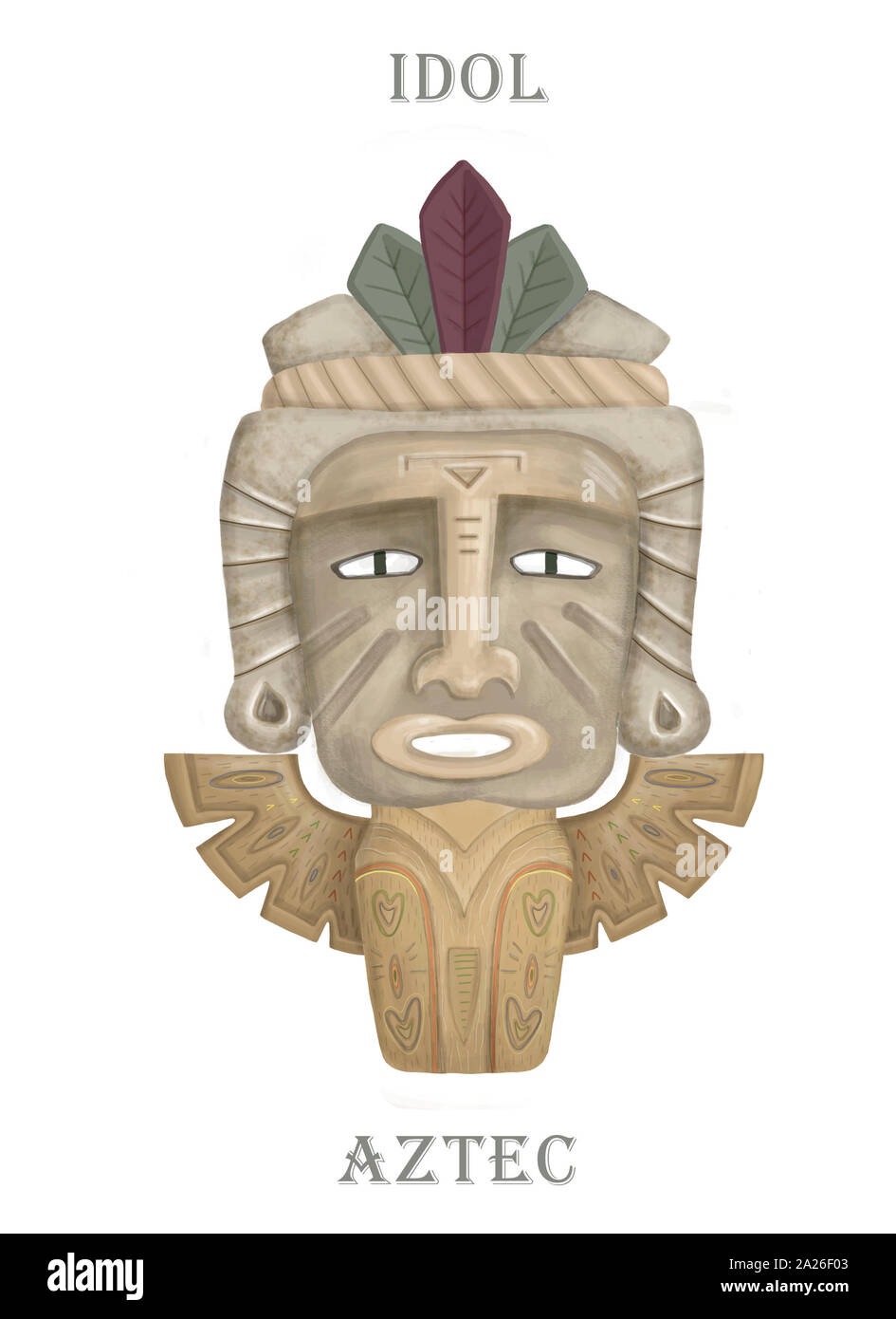 Aztec hawaii idol icon. Cartoon of aztec hawaii idol icon for web design isolated on white background Stock Photo