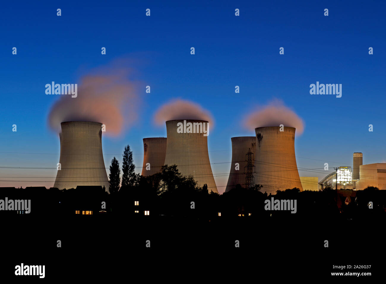 The cooling Towers of Drax Power Station, North Yorkshire, England UK Stock Photo