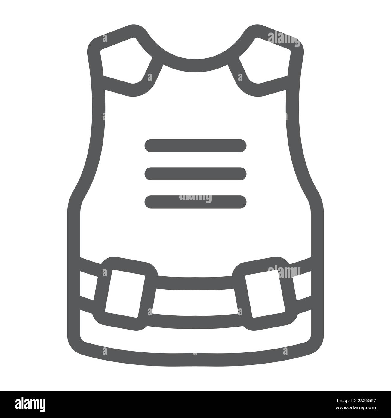 Body armor line icon, army and military, bulletproof vest sign, vector  graphics, a linear pattern on a white background Stock Vector Image & Art -  Alamy